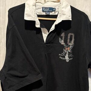 Polo Ralph Lauren Rugby Polo Shirt Men’s XXL 2XL Black Athletic Y2K heritage